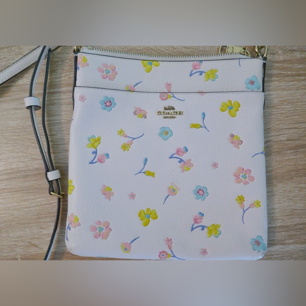 Leather floral Coach Crossbody bag